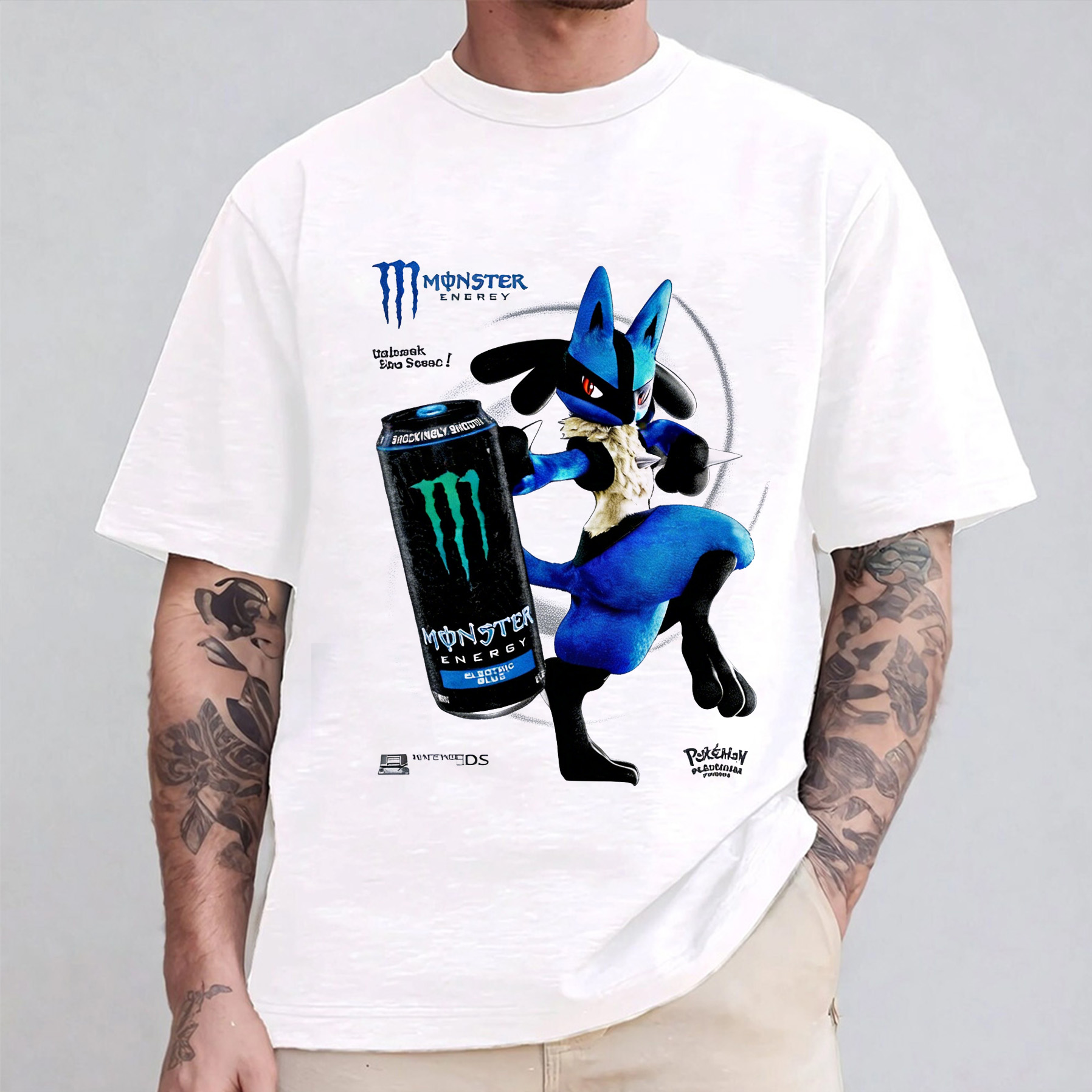 Lucario X Electric Blue Monster Energy Pokémon Oversized T-shirt/Crewneck/Hoodie