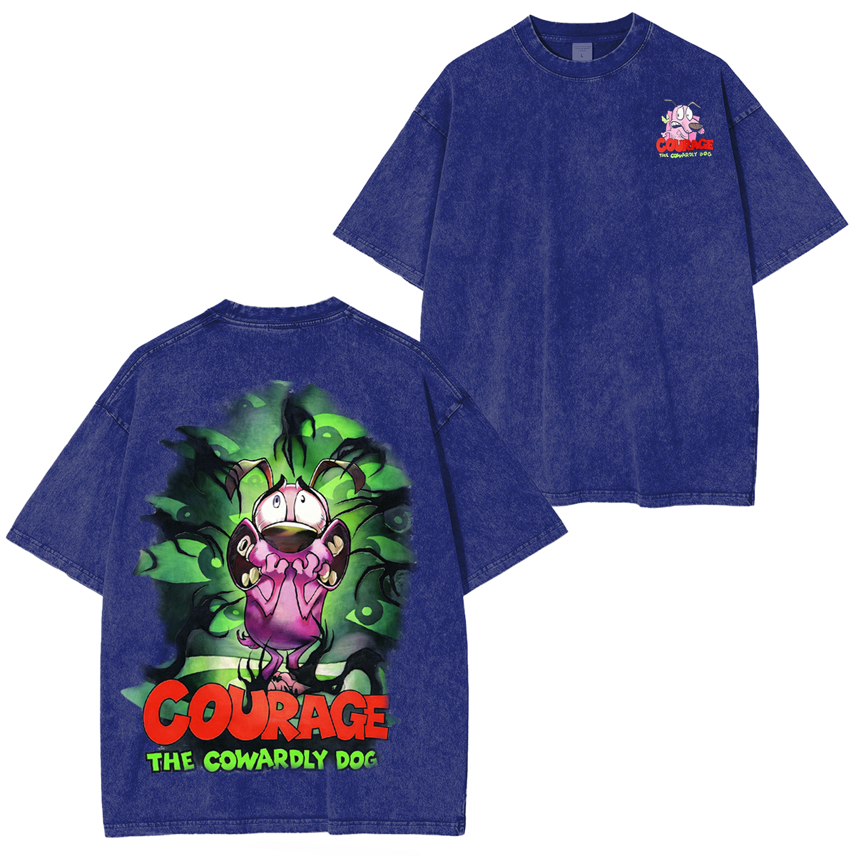 Courage may be scared, but his heart’s always in the right place."Couragethecowardlydog Oversized Washing Tee