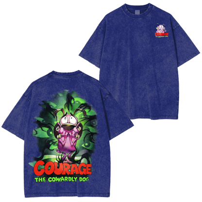 Courage may be scared, but his heart’s always in the right place."Couragethecowardlydog Oversized Washing Tee