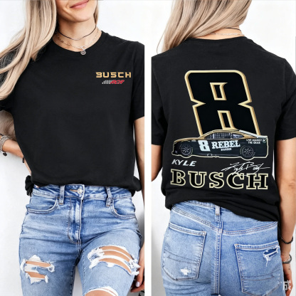 2 Sided Kyle Busch Rebel 8 1985-2026 Memorial Comfor Colors Unisex Shirts/Crewneck/Hoodie