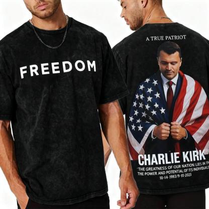 Charlie Kirk Freedom Print T-Shirt