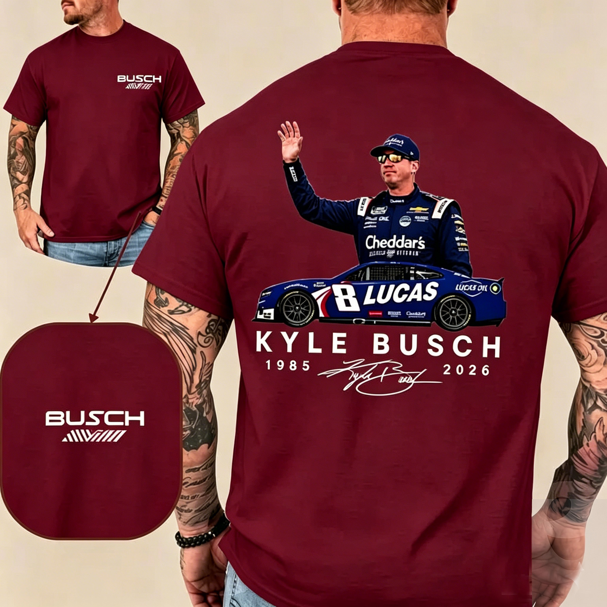 Vintage Kyle Busch Memorial 1985-2026 Unisex Shirts/Crewneck/Hoodie