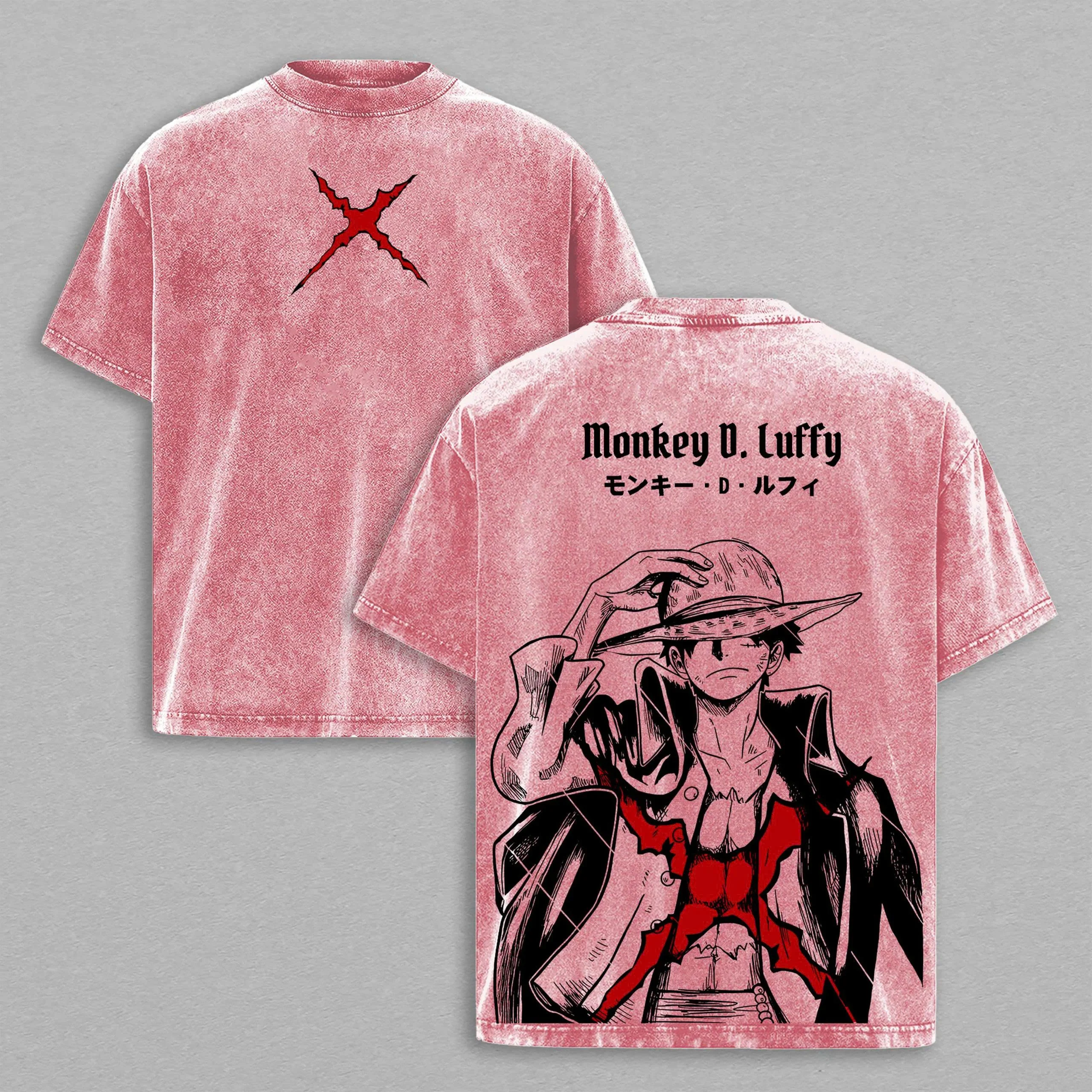 Luffy One Piece Pirate King Unisex Washed T-Shirt