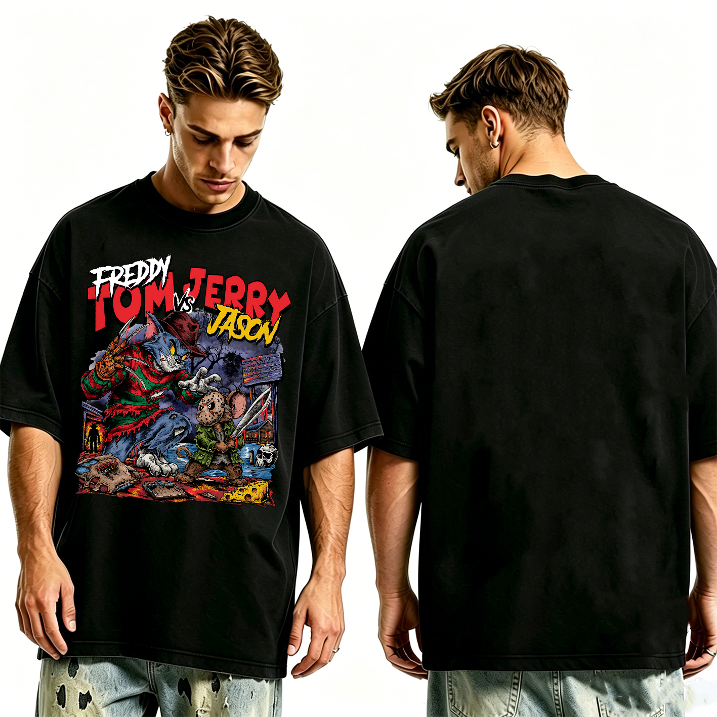 Horror Parody Washed T-shirt/Crewneck/Hoodie