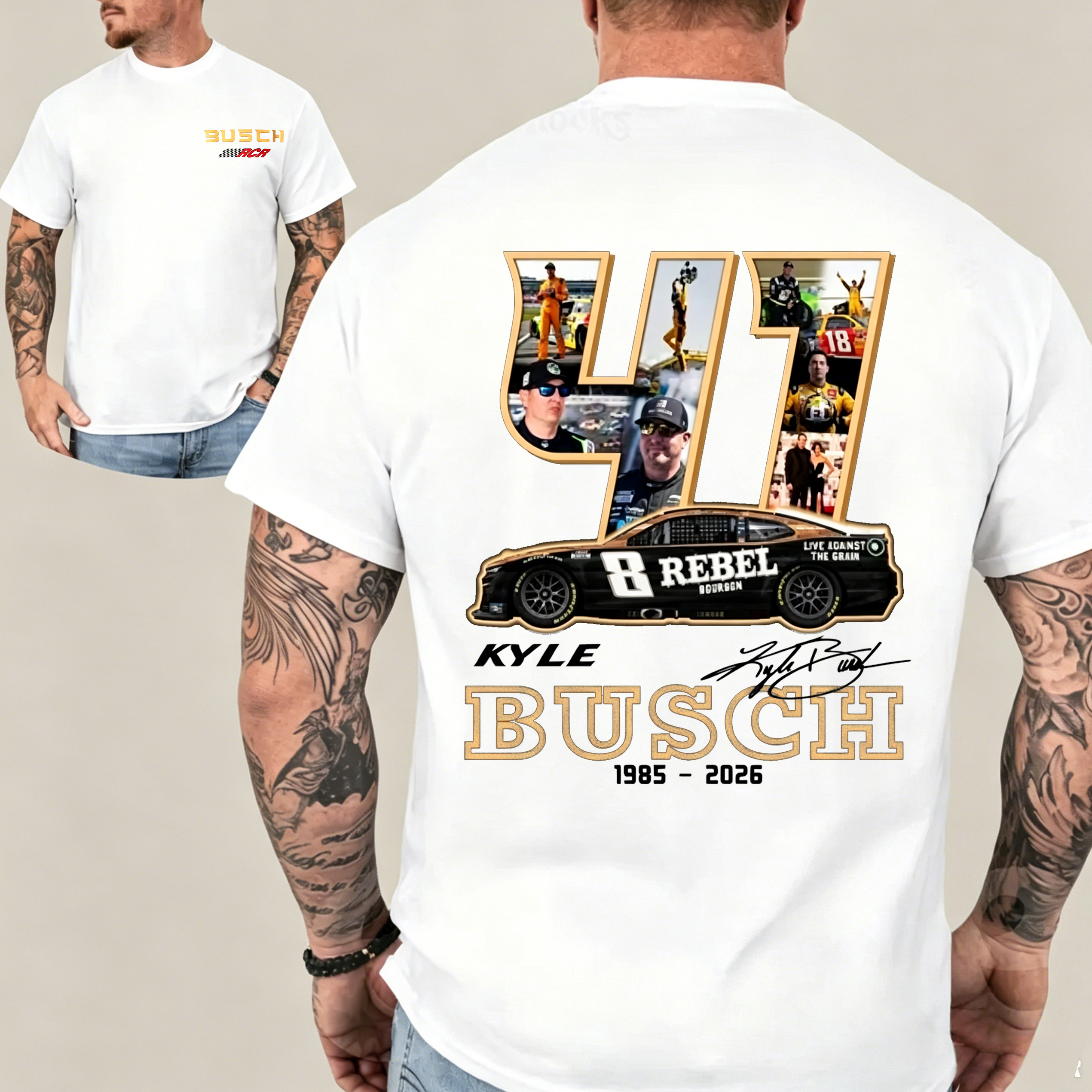 RIP Kyle Busch Rowdy Nascar Legend Memorial  Unisex Shirts/Crewneck/Hoodie