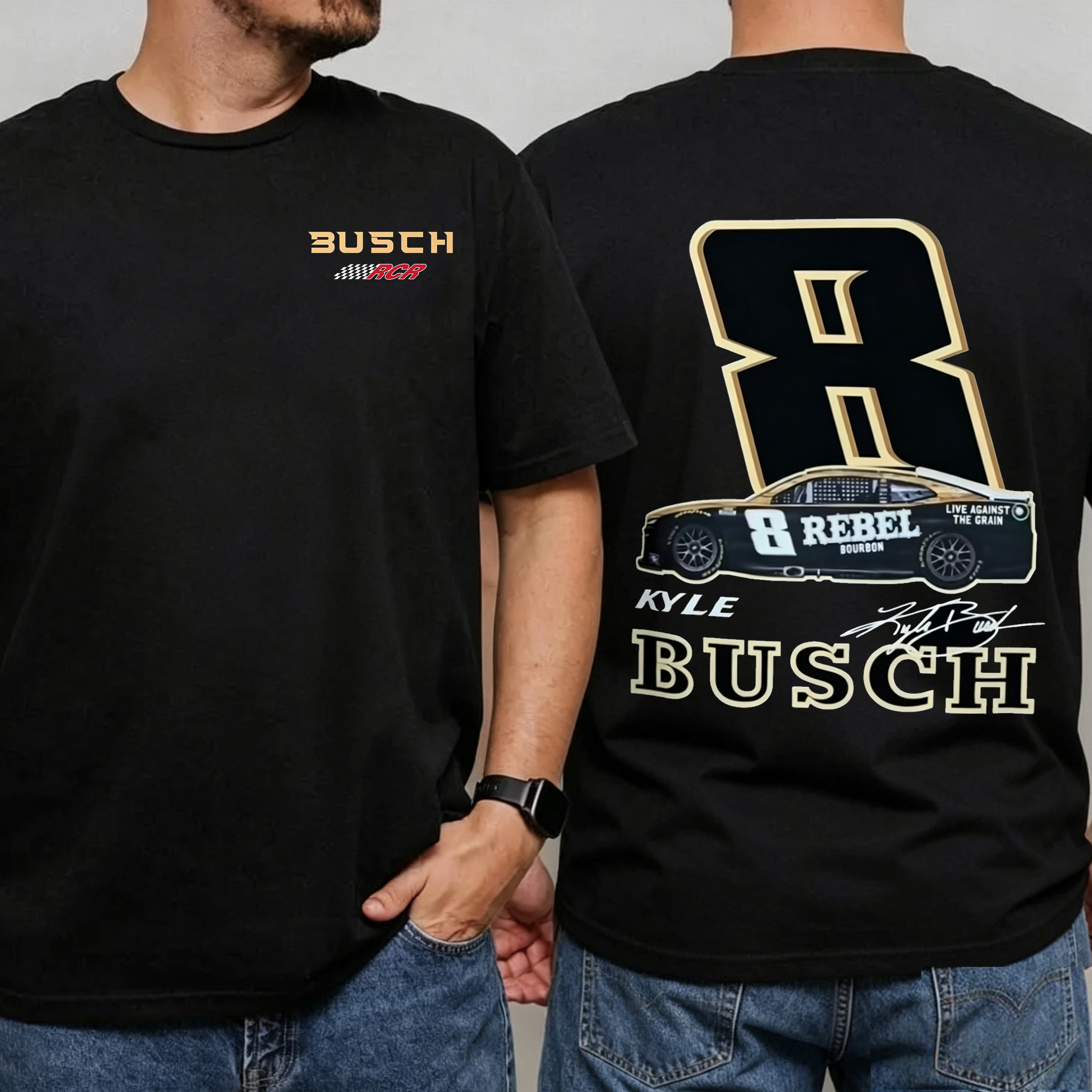 2 Sided Kyle Busch Rebel 8 1985-2026 Memorial Comfor Colors Unisex Shirts/Crewneck/Hoodie