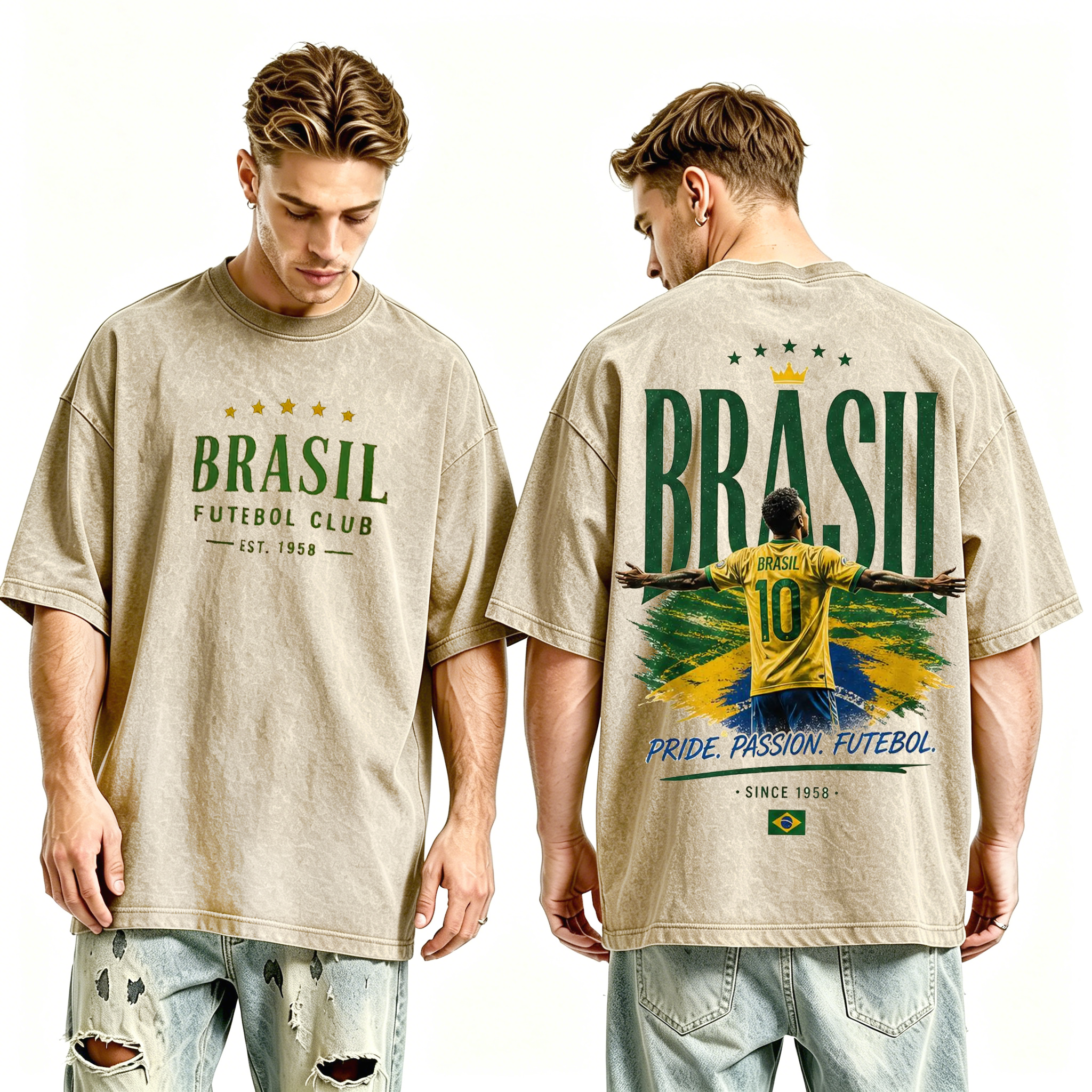 Brazil Soccer,World Cup 2026  Unisex Washed T-Shirt