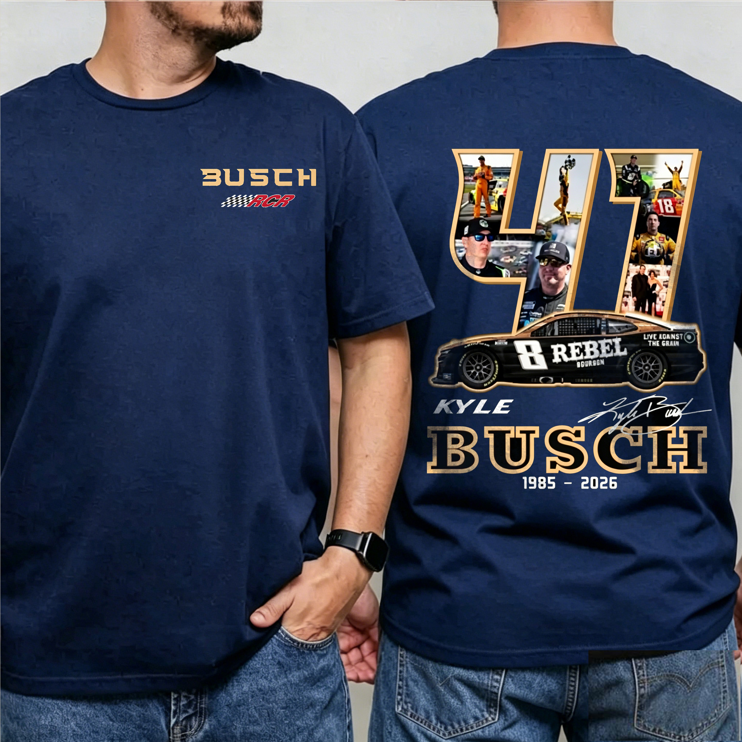 RIP Kyle Busch Rowdy Nascar Legend Memorial  Unisex Shirts/Crewneck/Hoodie
