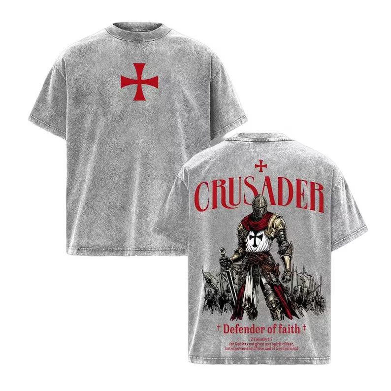 Defender of Faith Crusader Vintage Vintage Unisex  Washed T-Shirt