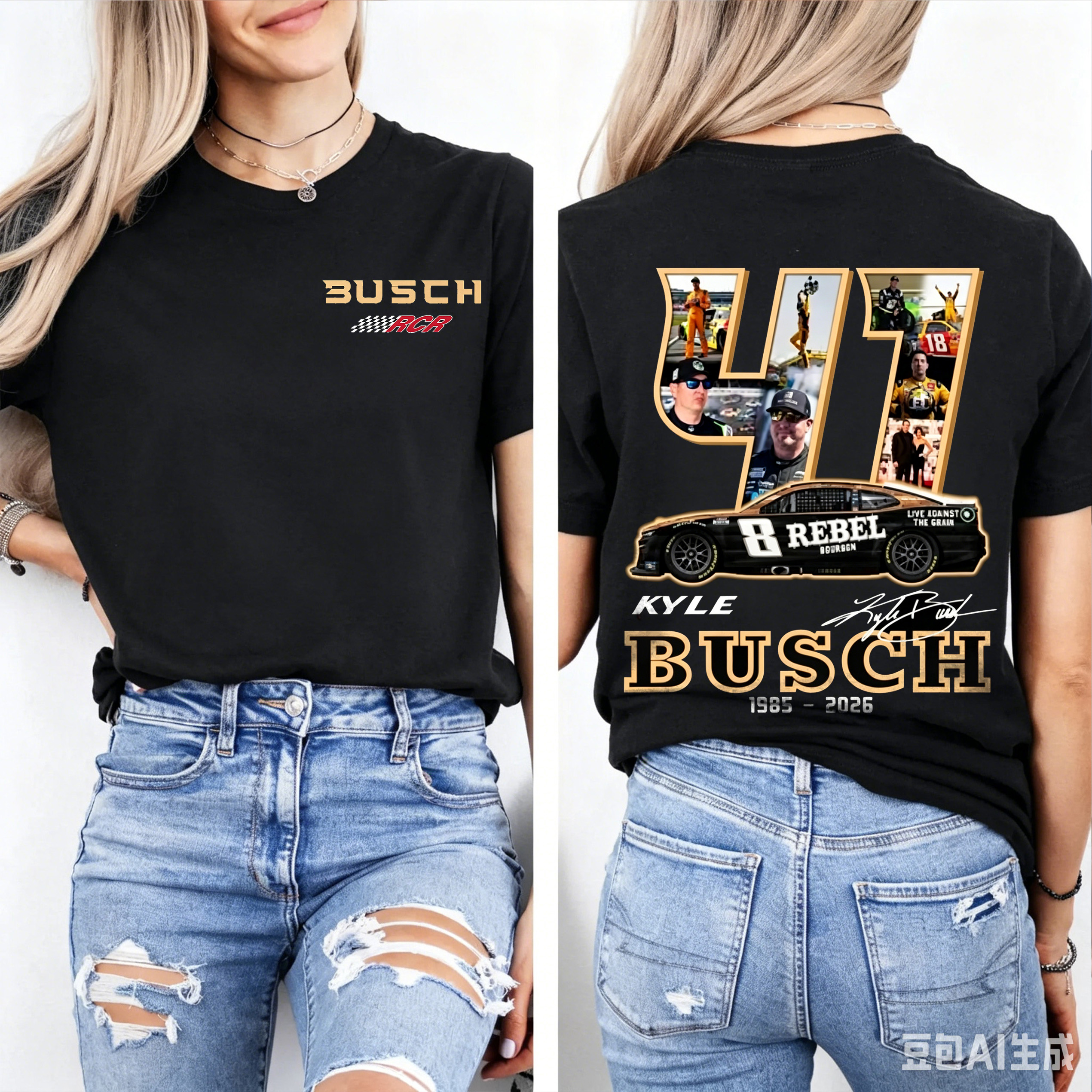 RIP Kyle Busch Rowdy Nascar Legend Memorial  Unisex Shirts/Crewneck/Hoodie
