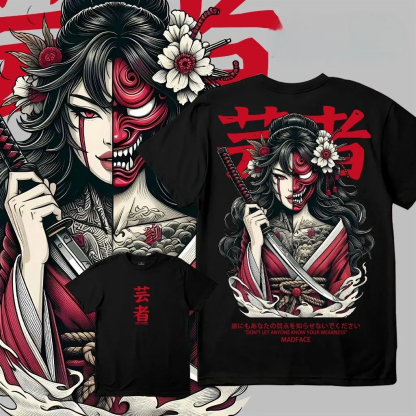 Half-Faced Skull Geisha Japanese Culture Oversize Unisex Shirts/Crewneck/Hoodie