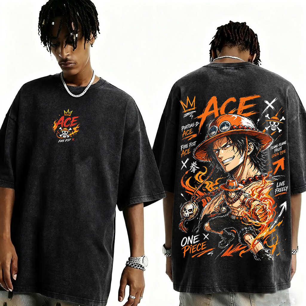 Portgas Ace Unisex Washed T-Shirt