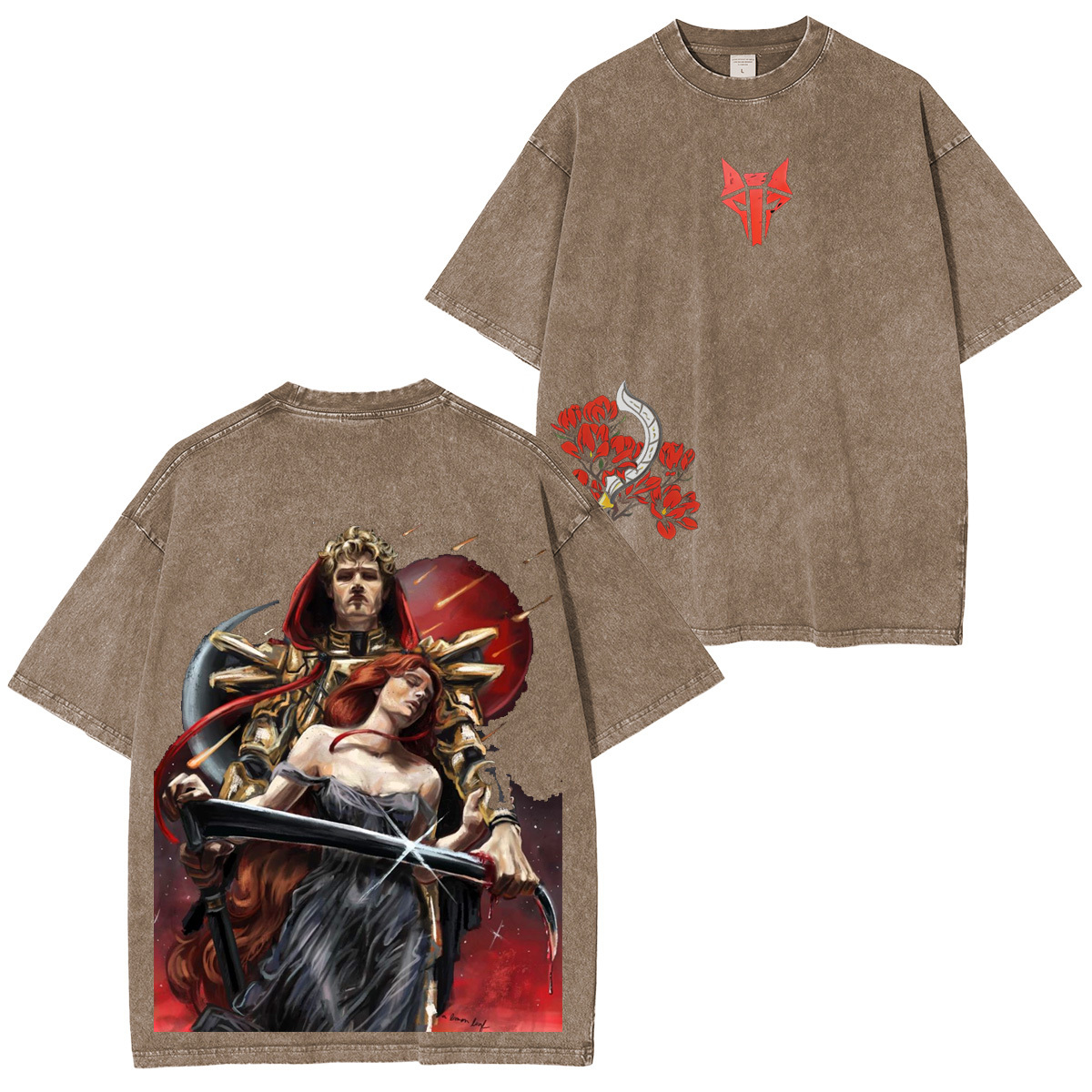 Red Risin Darrow and Eo Vintage Unisex  Washed T-Shirt