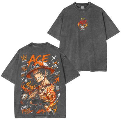 Portgas Ace Unisex Washed T-Shirt