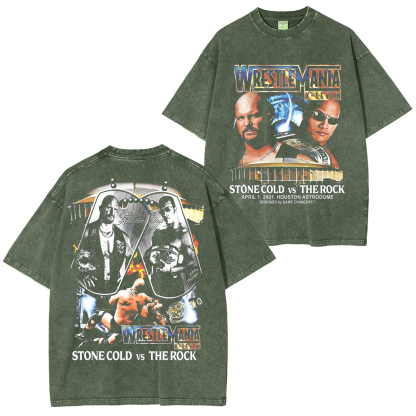 Wrestlemania 17he legend fight Stonecoldsteveaustin Washed T-shirt/Crewneck/Hoodie