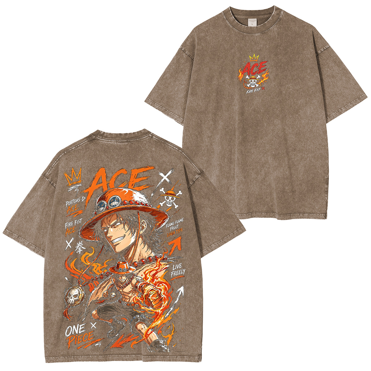 Portgas Ace Unisex Washed T-Shirt