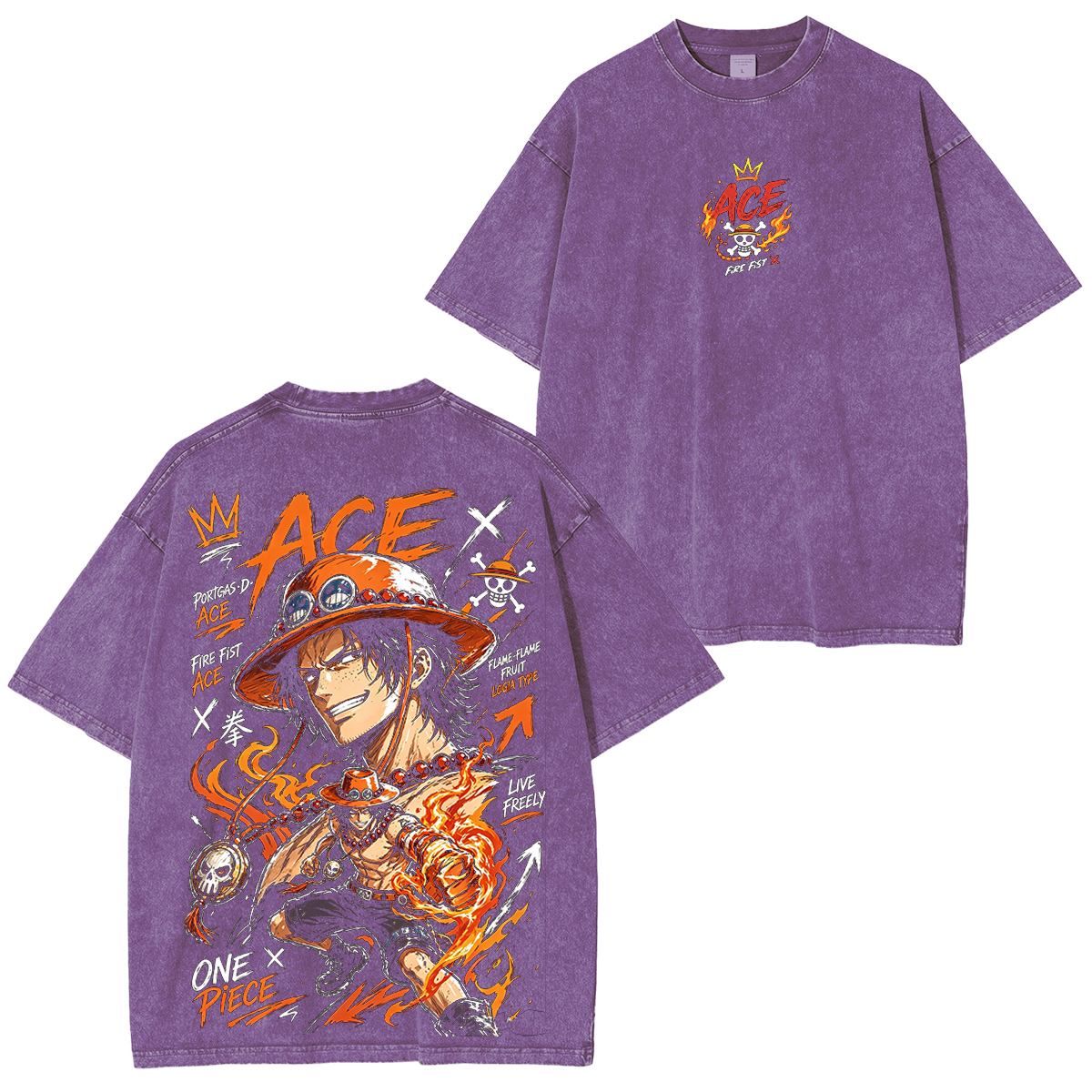 Portgas Ace Unisex Washed T-Shirt