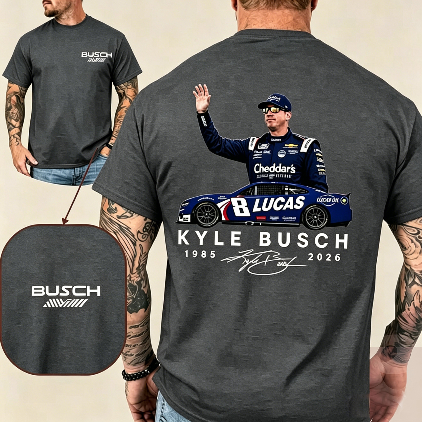 Vintage Kyle Busch Memorial 1985-2026 Unisex Shirts/Crewneck/Hoodie
