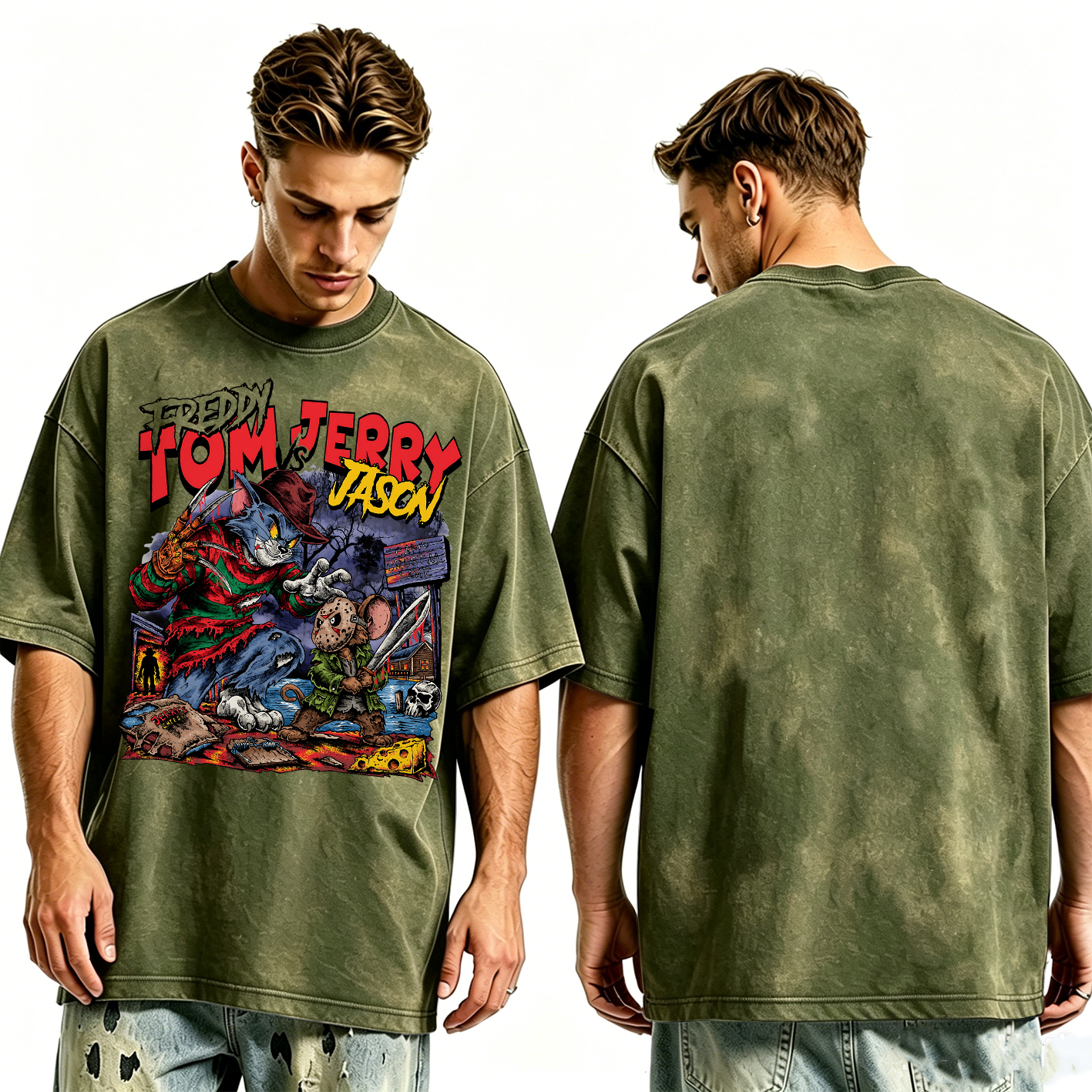 Horror Parody Washed T-shirt/Crewneck/Hoodie