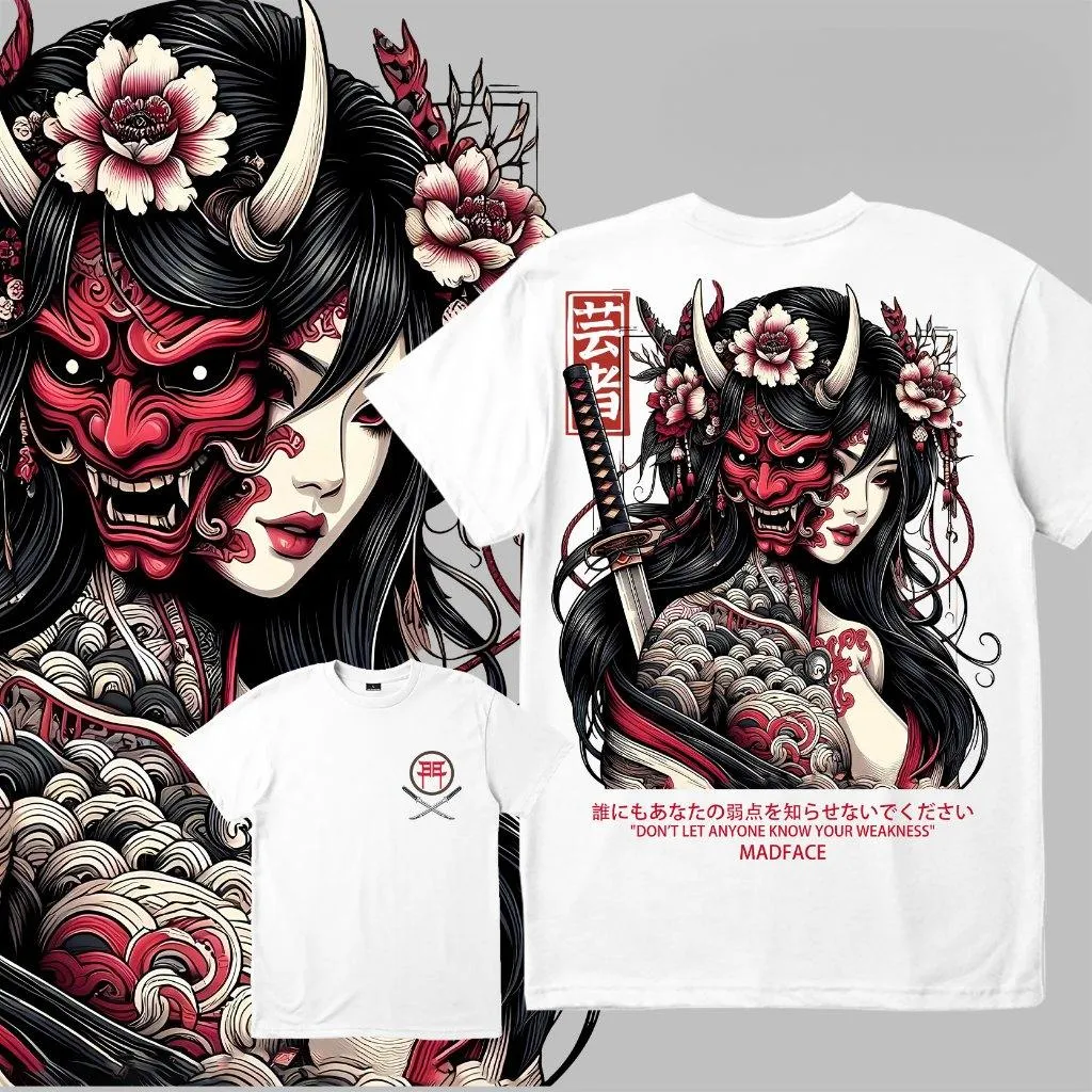 Half-Faced Skull Geisha Japanese Culture Oversize Unisex Shirts/Crewneck/Hoodie
