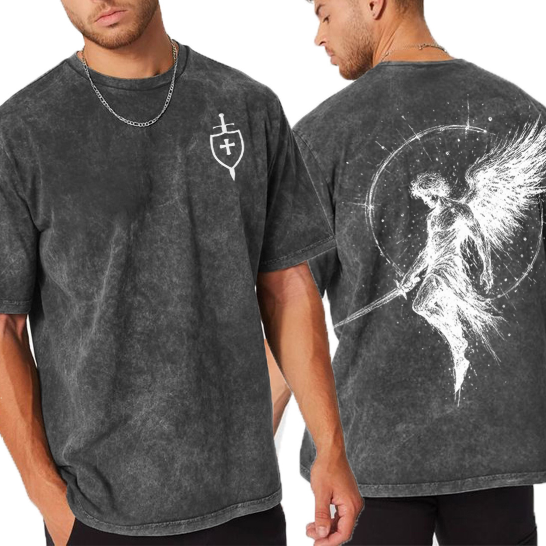 Divine Protection In Every Stitch Unisex Washed T-Shirt