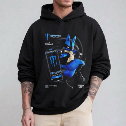 Lucario X Electric Blue Monster Energy Pokémon Oversized T-shirt/Crewneck/Hoodie