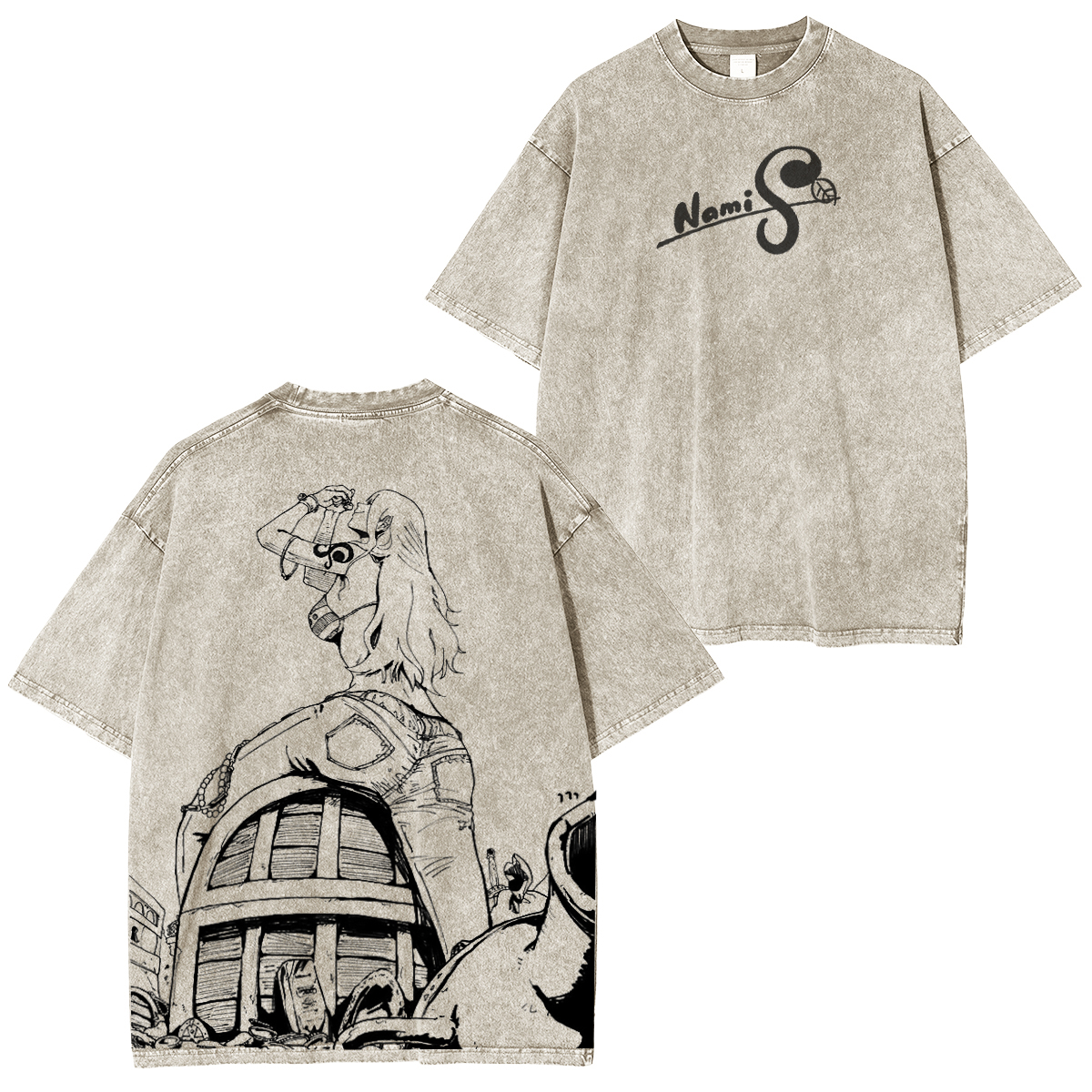 One Piece Nami Oversized T-shirt/Crewneck/Hoodie Vintage washed T-shirt/Crewneck/Hoodie