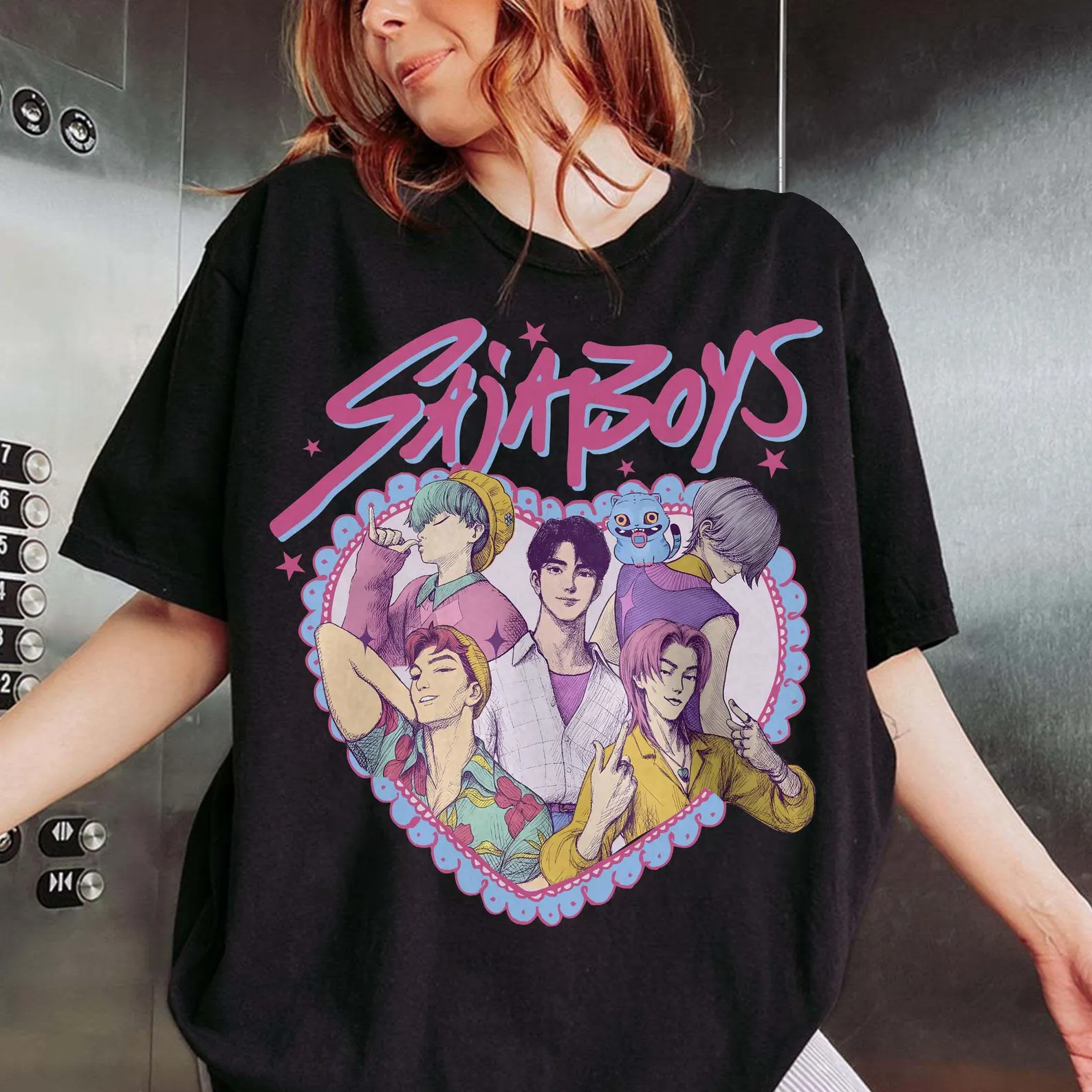 Retro SajaBoys Kpop Demon Hunters T-Shirt