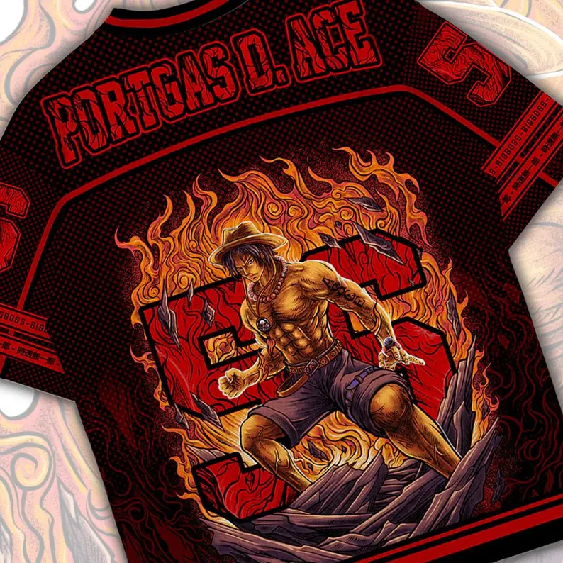 One Piece Portgas D Ace Oversized Jersey