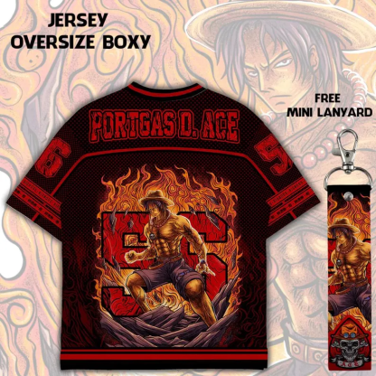 One Piece Portgas D Ace Oversized Jersey