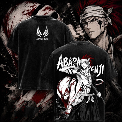 Renji Abarai, Bleach Anime Unisex Washed T-Shirt