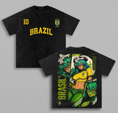 Nelliel Tu Odelschwanck Brazil CBF 1914 Brasil Verdeamarela O Futebol e a nossa Unisex Washed T-Shirt