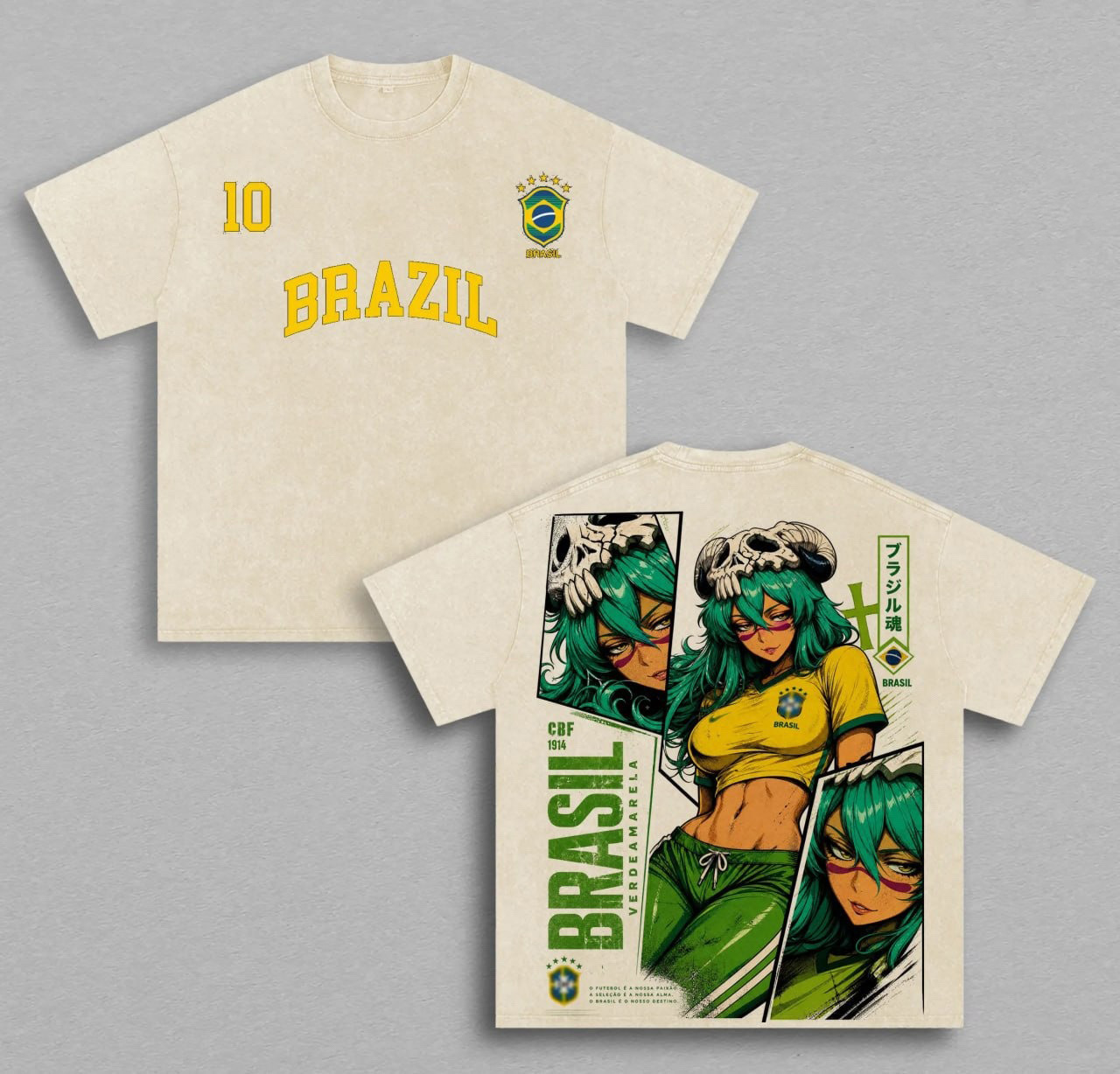 Nelliel Tu Odelschwanck Brazil CBF 1914 Brasil Verdeamarela O Futebol e a nossa Unisex Washed T-Shirt