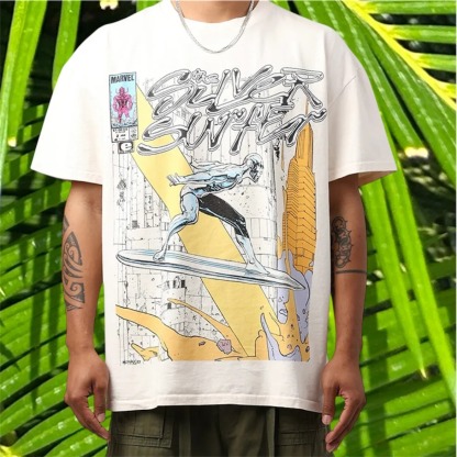 Marvel Silver Surfer Heavyweight Oversize Unisex Shirts/Crewneck/Hoodie
