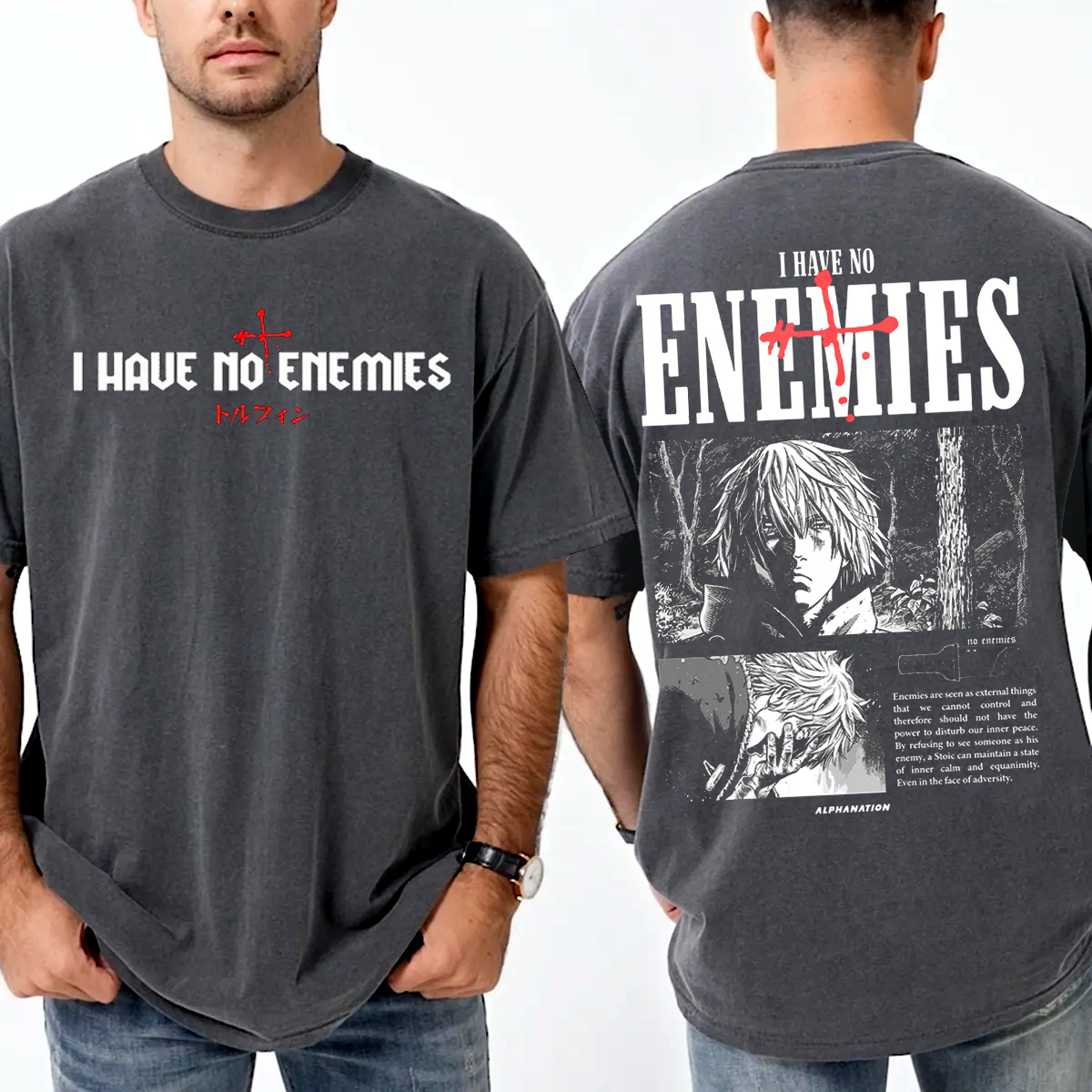 I HAVE NO ENEMIES,Vinland Saga Amine Unisex Washed T-Shirt