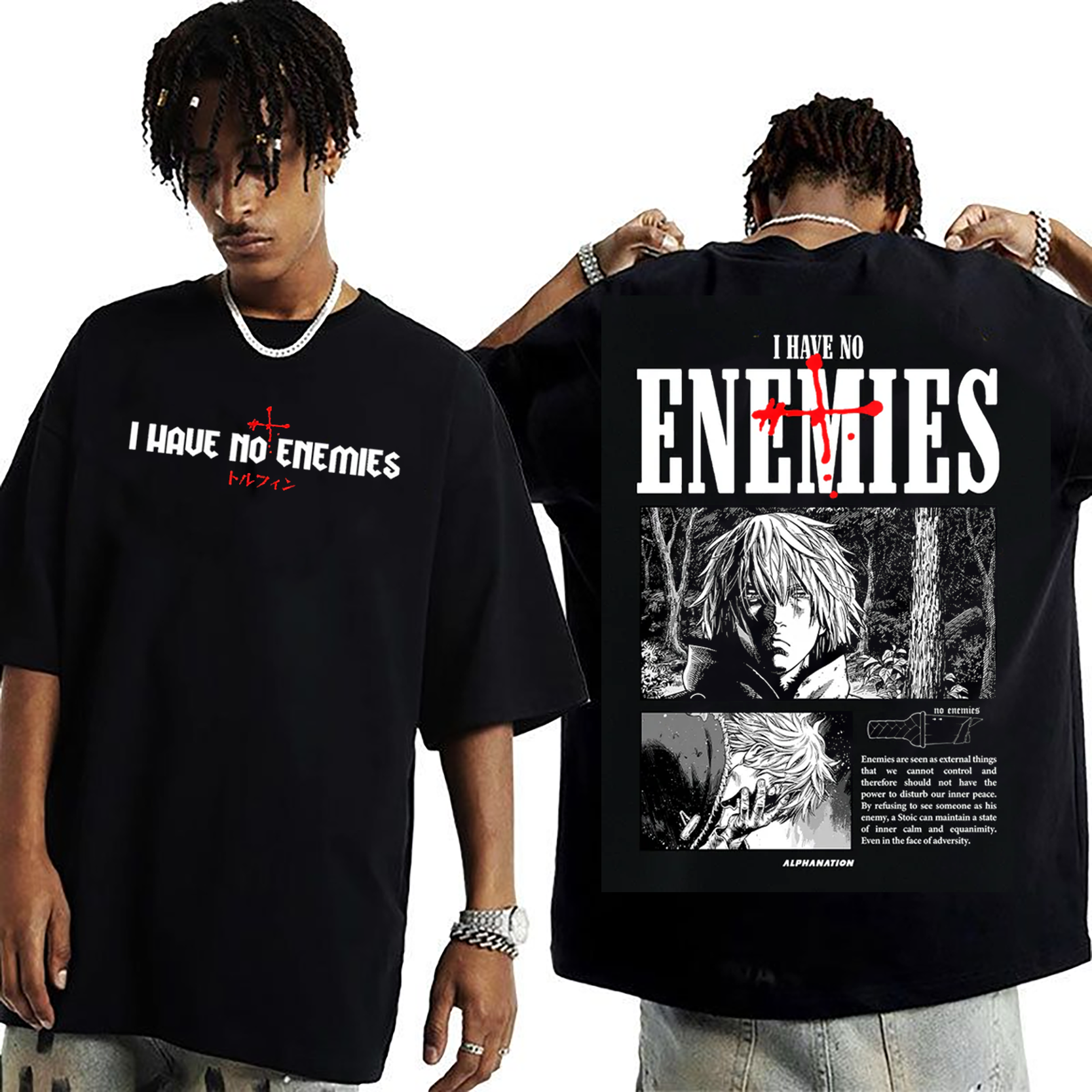 I HAVE NO ENEMIES,Vinland Saga Amine Unisex Washed T-Shirt