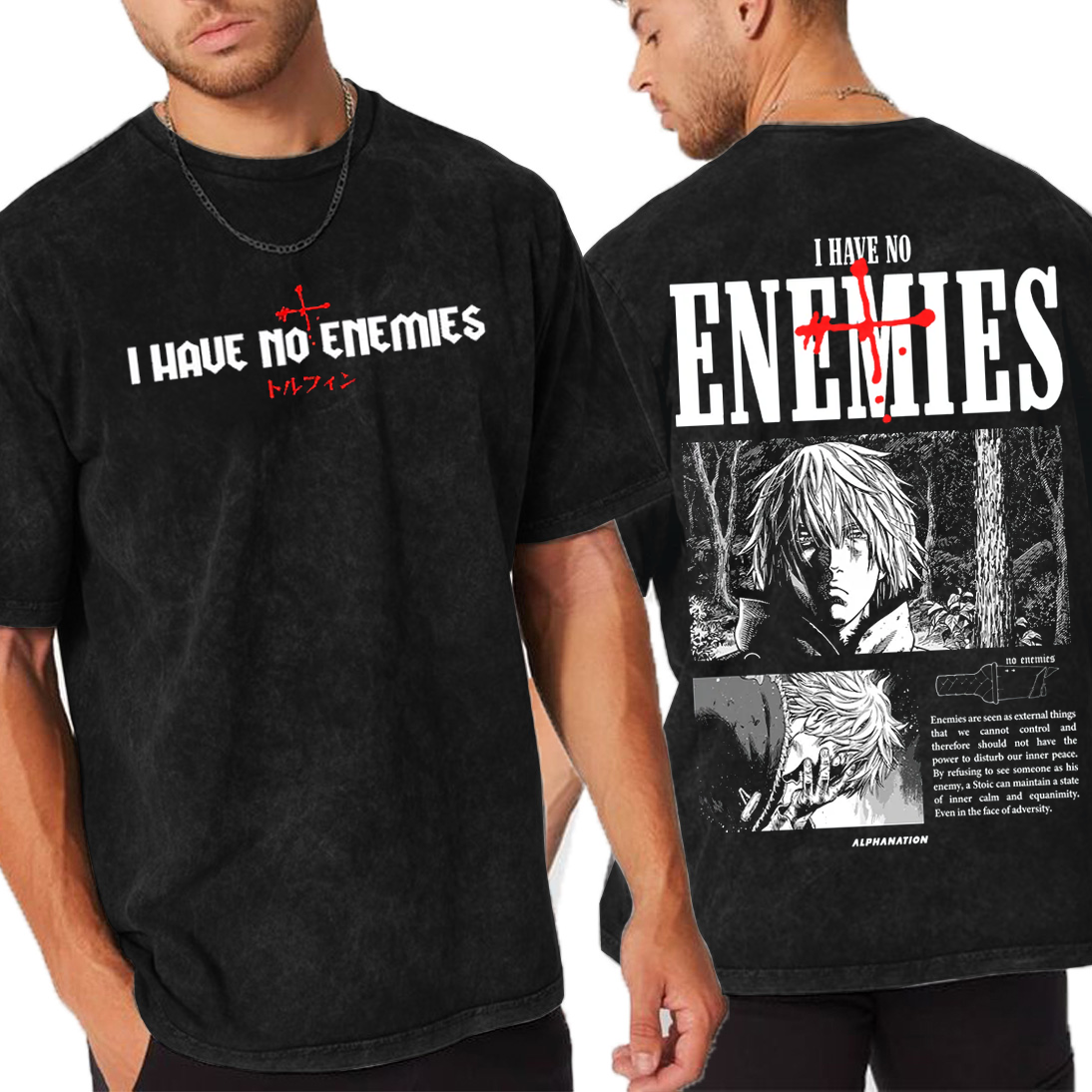 I HAVE NO ENEMIES,Vinland Saga Amine Unisex Washed T-Shirt