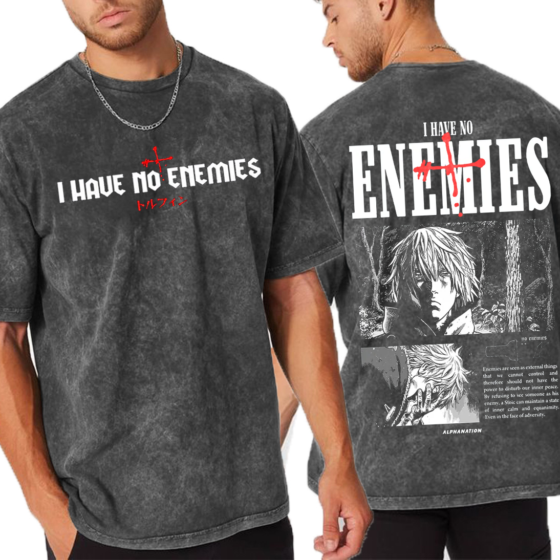 I HAVE NO ENEMIES,Vinland Saga Amine Unisex Washed T-Shirt