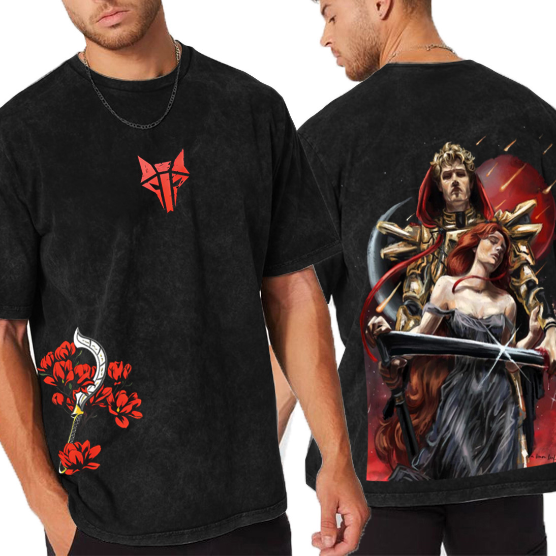 Red Risin Darrow and Eo Vintage Unisex  Washed T-Shirt