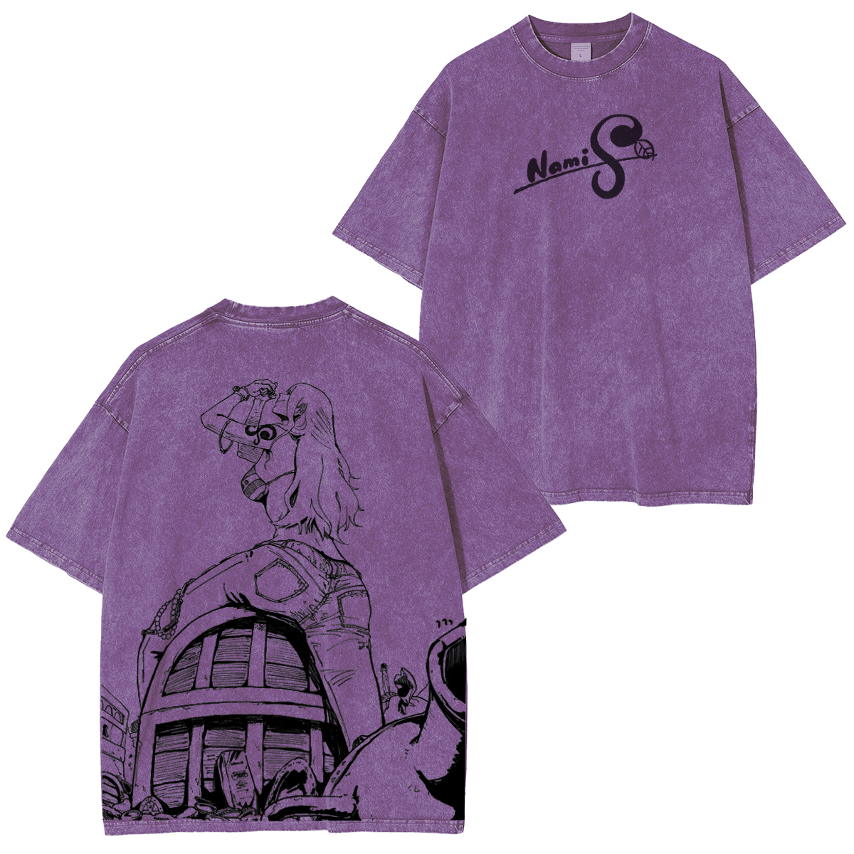 One Piece Nami Oversized T-shirt/Crewneck/Hoodie Vintage washed T-shirt/Crewneck/Hoodie