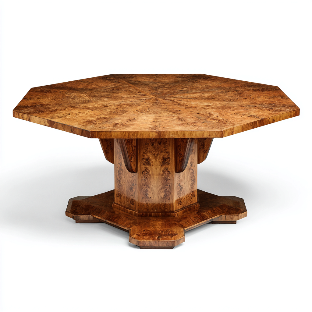 Mesa de comedor apto para comedor madera diseño octogonal 160x160x76 cm - marrón - estilo clásico-Miviahanest