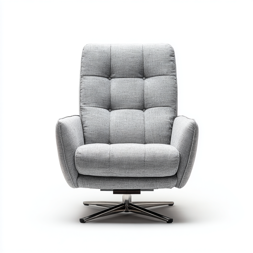 Sillón reclinable de tela 100x94x103 cm gris claro diseño moderno para sala de estar-Miviahanest