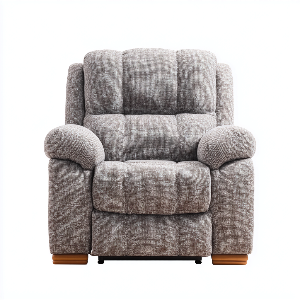 Sillón reclinable de tela 103x97x105 cm gris diseño clásico para sala de estar-Miviahanest