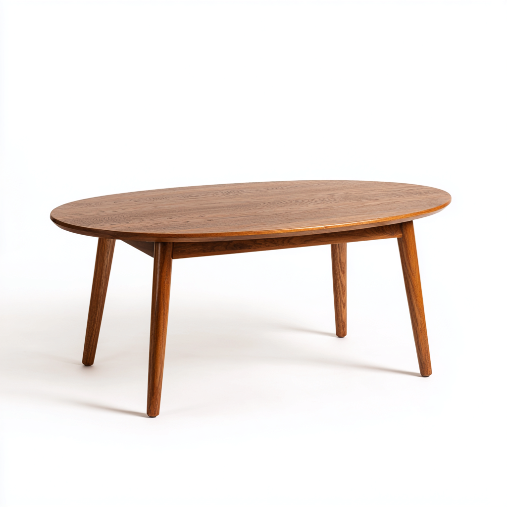 Mesa de centro de madera maciza 119x61x44 cm - marrón - diseño nórdico para salón-Miviahanest