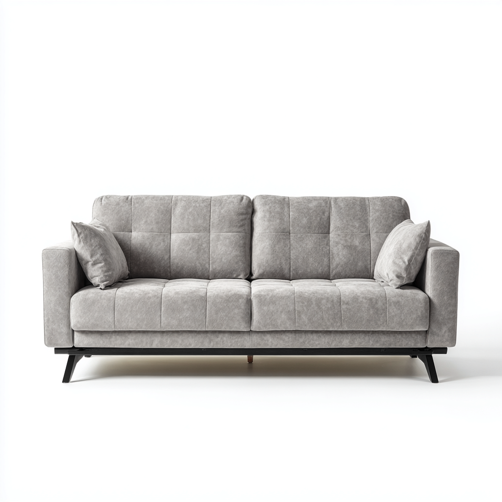 Sofá lineal tela 178x88x90 cm - gris - para salón - diseño moderno-Miviahanest