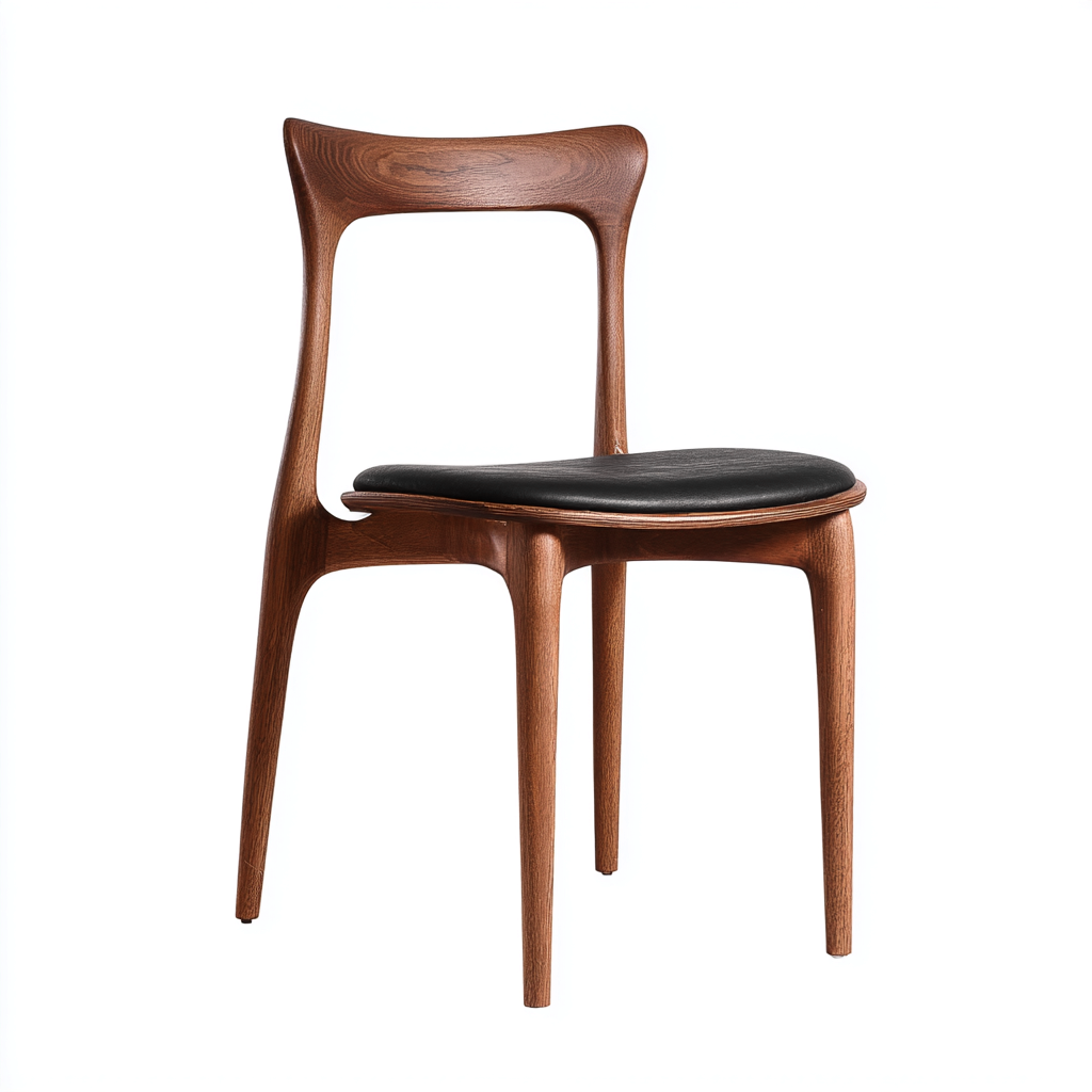Silla de comedor madera tapizada 50x48x82 cm - negro - madera natural - diseño moderno para comedor-Miviahanest