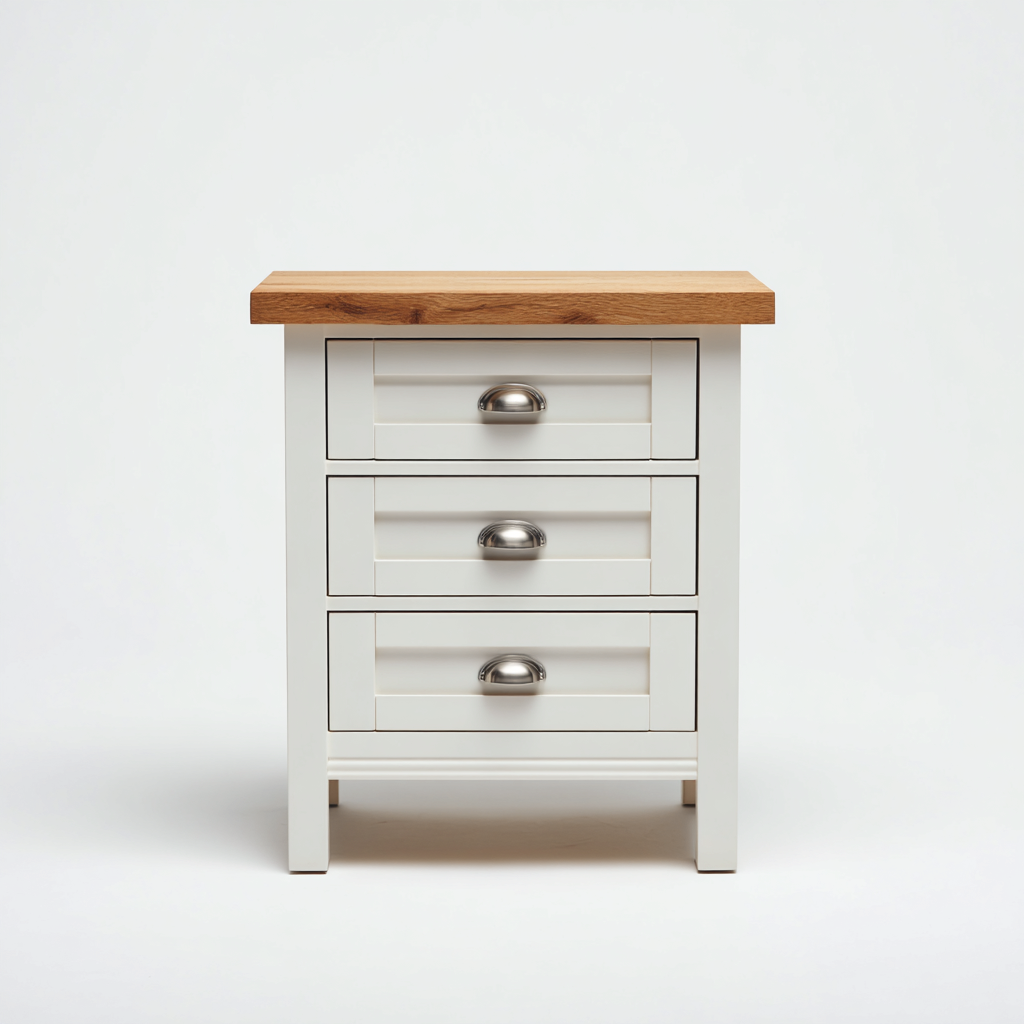 Mesita de noche - MDF - madera - 52x38x68 cm - blanco - roble - apto para dormitorio - estilo moderno-Miviahanest