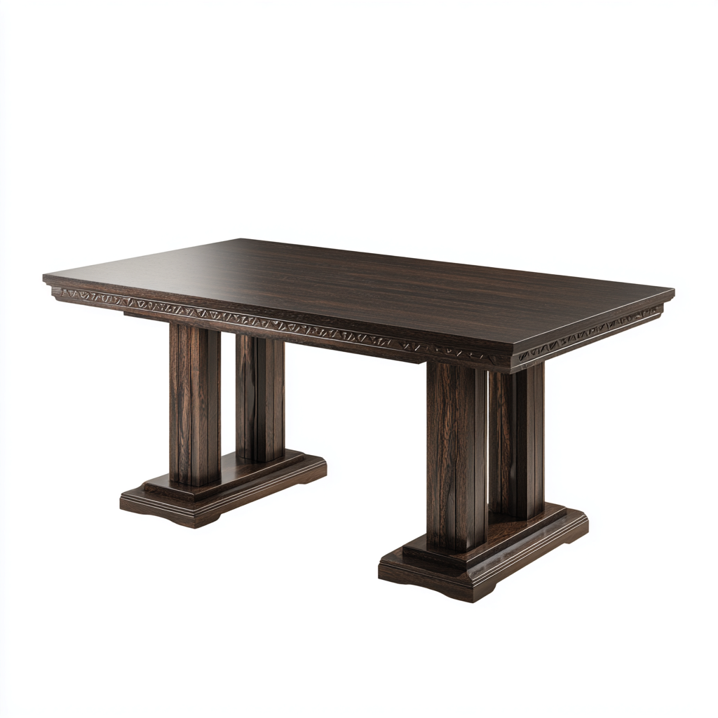 Mesa de comedor apto para comedor estructura de madera oscura con diseño clásico 180x90x76 cm - marrón oscuro - estilo clásico-Miviahanest