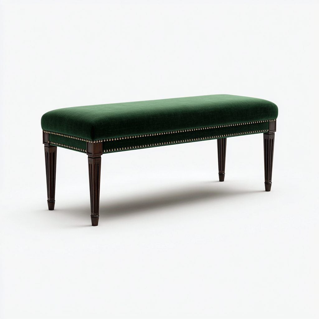 Banco de dormitorio tela 115x40x47 cm - verde oscuro - adecuado para dormitorio - estilo clásico-Miviahanest