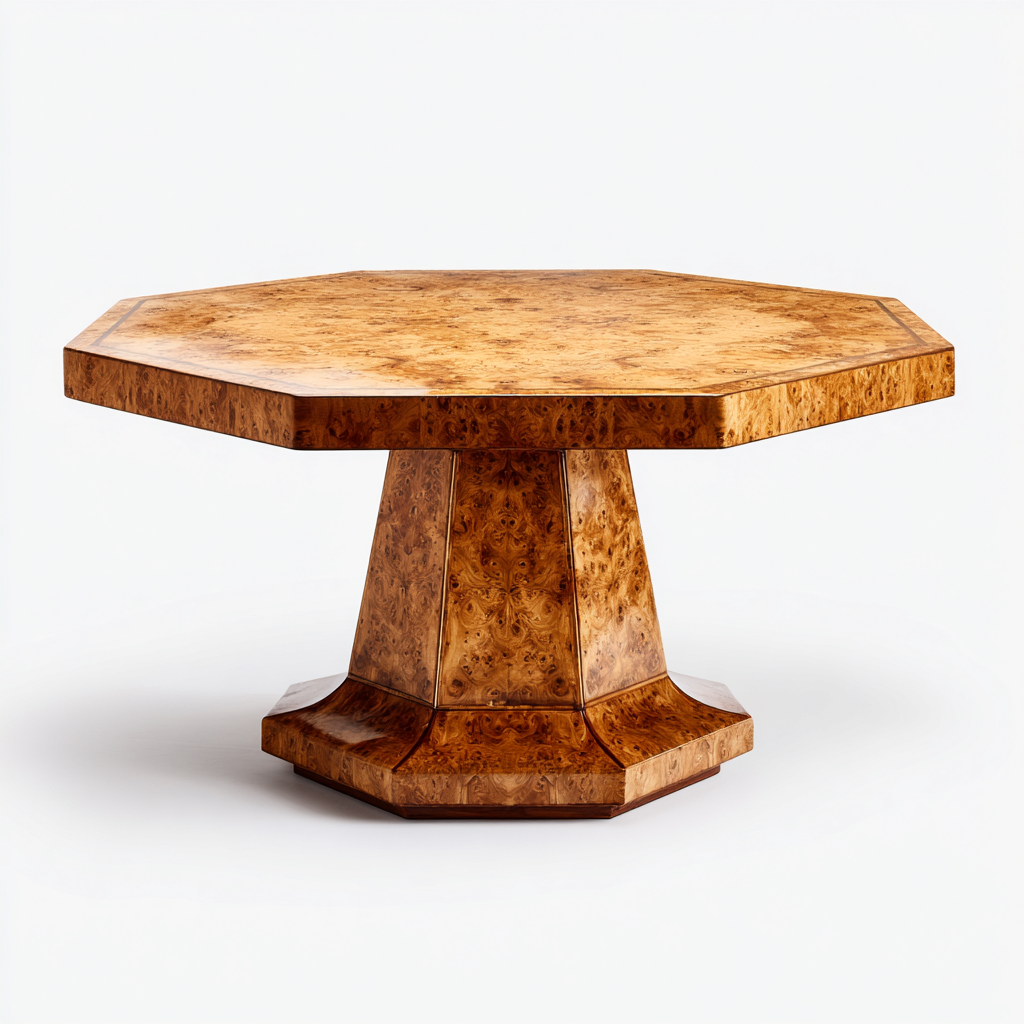 Mesa de comedor apto para comedor madera diseño octogonal 150x150x76 cm - marrón - estilo clásico-Miviahanest